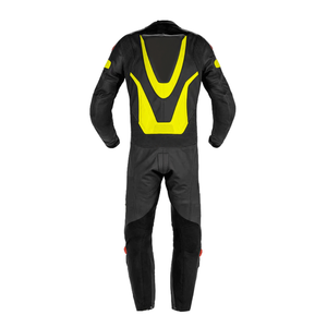 Combinaison de course de moto 1 pièce en cuir de vachette véritable pour homme Biker jaune noir imprimé respirant coupe-vent pour moto de course - Product Image 3