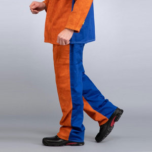 Pantalones de Soldadura de Cuero Genuino de Alta Visibilidad, Resistentes al Fuego, Transpirables, de Longitud Completa, con Botones, Unisex, Ajustados - Product Image 2