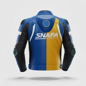 Veste de moto en cuir avec logo personnalisé pour hommes, prix d'usine, veste de moto pour hommes à prix raisonnable - Product Image 2