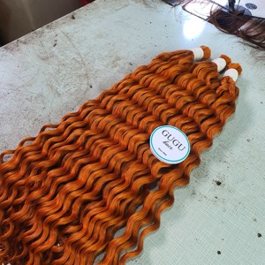 Extensiones de cabello humano rizado, mechones súper dobles de color naranja y jengibre con cierre de encaje suizo, pieza libre - Product Image 6