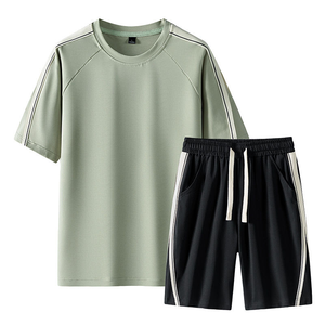 Ropa deportiva informal de verano para hombre, conjunto deportivo de 2 piezas, conjunto deportivo de moda para hombre, ropa deportiva de algodón ligera - Product Image 5