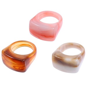 Multi Color Resin <strong>Ring</strong> Simple Geometric Jewelry Cool Wind <strong>Uniform</strong> Size <strong>Ring</strong> Student Hand <strong>Rings</strong>