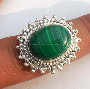 Nuovo stile 15 mm Cabochon ovale gemme turchesi anello di fidanzamento 925 argento rodio lunetta <span class=keywords><strong>per</strong></span> feste IGI gioielli certificati - Product Image 2