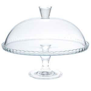 Contemporary Glass <b>Cake</b> <b>Stand</b> With <b>Dome</b> For Modern Table Setting Enhancing Visual Appeal Of Desserts - Product Image 1