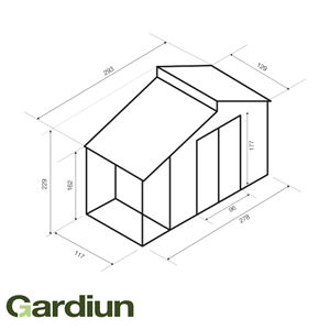 Abri de Jardin Métallique Nottingham avec Puits de Lumière et Porche Latéral 3.78 M² | Fournitures de Jardin | Produit Prêt à Expédier depuis l'Espagne - Product Image 5