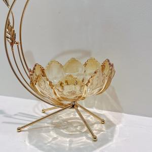 Bol décoratif design avec support en forme de lune Plateau de pièce maîtresse élégant Accent de table artistique pour la décoration de la maison, du salon et de l'événement - Product Image 3