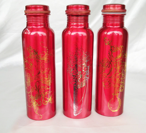 Designer Ayurveda Copper Water Bottle Available Different Design With Amazing Printed Work Best Quality Wholesaler From India - Product Image 4