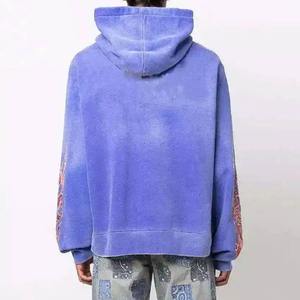 Custom High Quality Streetwear Hoodie Fleece Blank Vintage Double Layer Acid Wash Sun Faded Distressed Pockets Hoodies - Product Image 5