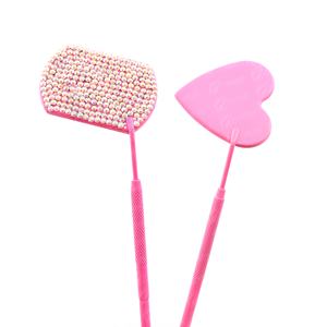 Espejo de extensión de pestañas probado a mano ligero portátil mango hueco forma cuadrada espejo de pestañas de acero inoxidable - Product Image 1