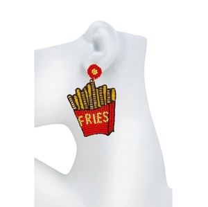 Pendientes de frutas con bordado de cuentas con aceptar diseño personalizado pendientes de cuentas con diseño de cuentas de semillas florales - Product Image 2