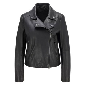 New Style Fashionable Women's Leather <b>Jacket</b> High Quality Genuine PU Leather Long Sleeves Women's Leather <b>Jacket</b> - Product Image 5