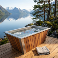 Baignoire de cryothérapie nordique en cèdre rouge massif pour salles de sport, centres de retraite, clubs, spa de bien-être extérieur et jardin