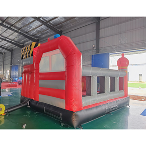 บ้านลมเป่าลมรูปรถดับเพลิงแบบหนาพิเศษพร้อมสไลเดอร์  ทำจาก PVC - Product Image 1
