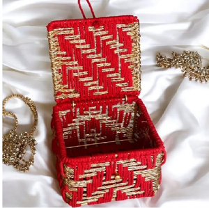 Hot Selling Rectangular Red Cotton <b>Hamper</b> <b>Basket</b> Customizable Multipurpose Storage Organizer Made in India Lightweight 460g - Product Image 1