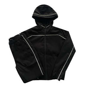 Conjunto de chándal cortavientos para hombre, ropa personalizada para hombre, conjunto de pantalón corto y chaqueta de poliéster, chándal de dos piezas con cremallera - Product Image 1