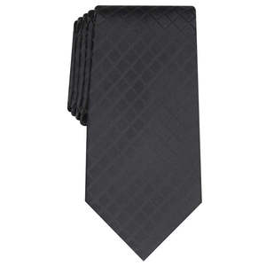 Perry Ellis Men's Alvan Solid <b>Tie</b> Black Size Regular Formal-Casual-Party Style Silk <b>Polyester</b> Custom Logo Gift Boxed Print - Product Image 1