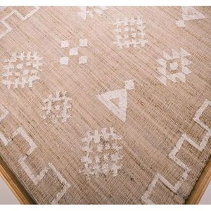 Gran oferta, de algodón blanco Alfombra tejida, minimalista, tejido plano suave, hecha a mano, decoración neutra tranquila para casas de estilo escandinavo abstracto - Product Image 3