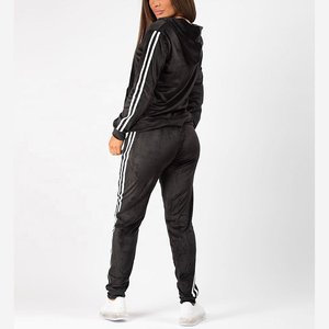 Meilleur survêtement d'hiver confortable à capuche et fermeture éclair de haute qualité pour femmes Service OEM Vente en gros Ensemble personnalisé en polaire respirante - Product Image 3