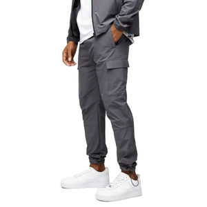 2024 hommes décontracté haute qualité Streetwear Cargo pantalon taille élastique léger imperméable respirant multi-poches évasé - Product Image 1
