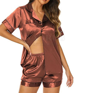 Pijama de 2 piezas ligero personalizado para mujer, conjunto de pantalones cortos para uso en el Salón del hogar - Product Image 1