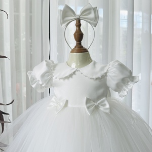 Elegante vestido de princesa con cuentas a mano para niños ODM Entrega rápida Diseño adorable para fiestas Hecho Vietnam Nhung Nguyen Beauty - Product Image 3