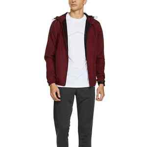 New Comfortable <b>Men</b> Windbreaker <b>Jacket</b> Hooded Canvas Stand Collar Front Logo Premium Quality Custom Made Outdoor Hot Selling - Product Image 3