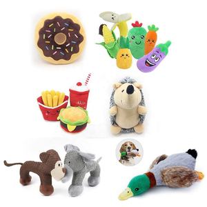 ของเล่นสุนัขแบบนุ่มนิ่มน่ารัก เป็นมิตรกับสิ่งแวดล้อม รูปการ์ตูน มีเสียงบีบ ทนทาน ทำจากผ้าพลัฌ รูปปลาหมึก โดนัท เม่น และผัก - Product Image 3