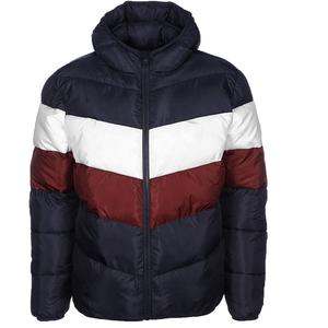 Custom Wholesale <b>Men's</b> <b>Hooded</b> Puffer <b>Jacket</b> <b>Denim</b> Waterproof Reversible Design High Street Style Vintage Customizable - Product Image 3