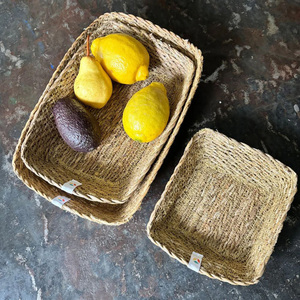 Decorative Seagrass Fruit <b>Basket</b> With Strong Woven Material For Dining Table Serving And Stylish <b>Display</b> In Contemporary Homes - Product Image 3