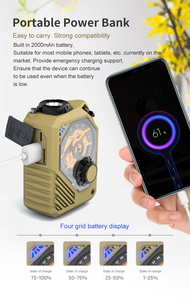 วิทยุพกพาแบบมือหมุน AM/FM/SW 3 ย่านความถี่ พร้อมไฟฉาย SOS และพาวเวอร์แบงค์ เหมาะสำหรับกรณีฉุกเฉินทุกประเภท - Product Image 5