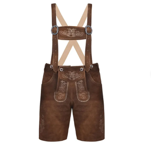 Shorts Oktoberfest personnalisés pour hommes brodés traditionnels allemands Lederhosen à la mode bavaroise fabriquée au Pakistan - Product Image 6