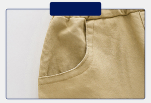 Pantalones de niño de algodón personalizados de alta calidad, pantalones de cintura elástica para niños, pantalones cortos de Color sólido para niños, envío DDP - Product Image 3