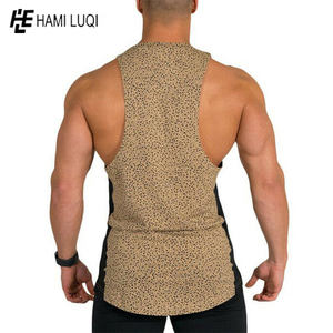 Débardeur de fitness grande taille XL pour homme Maillot en coton tricoté à séchage rapide avec décor brodé Respirant Casual-Bodybuilding Style - Product Image 6