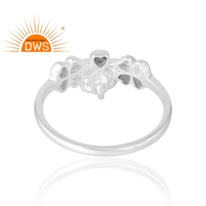 แหวนพลอยบุษราคัมสีขาวธรรมชาติสีเงินสเตอลิง925ผู้ผลิตที่กำหนดเอง - Product Image 2
