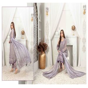 Camisa bordada pesada semicosida de 3 piezas para mujer pakistaní India Fancy Dupatta viscosa sin costuras Shalwar TAWAKKAL - Product Image 3