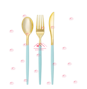 Ensemble de couverts plaqués or, acier inoxydable de haute qualité, ensemble de couverts de mariage royal pour restaurants - Product Image 3
