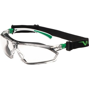 Eye Protection Safety <b>Glasses</b> 506 up Hybrid Clear <b>Polycarbonate</b> Lens White/Green Temples Headband EN 166 & EN 170 - Product Image 1