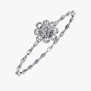 Pulsera Clásica de Flores de Tenis de 14K, Joyería Delicada para Boda con Moissanita y Diamante, Regalo Perfecto para Fiestas - Product Image 1