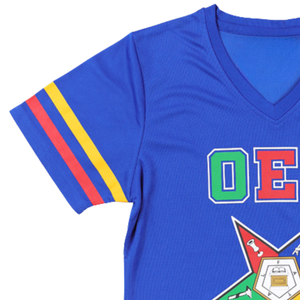 Camiseta de fútbol OES 100% algodón Orden de Eastern Star Shirt Custom Fraternity Sorority Apparel Top azul bordado - Product Image 4