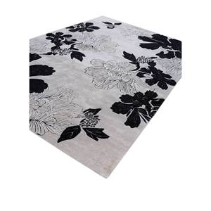 Tapis Hacienda en laine et viscose tufté à la main, motif floral rayé rectangulaire, épaisseur 10 mm, pour salon - Tra-14893 (Cs-01) - Product Image 2