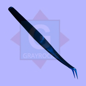 Pinzas de pestañas azules de etiqueta privada Pinzas de extensión de pestañas de volumen de acero inoxidable con logotipo personalizado - Product Image 3