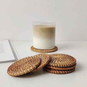 High Grade <b>Coasters</b> Mats for Home Hotel Table Rattan <b>Coasters</b> High Selling Quality Holder Hand <b>Woven</b> Wicker Drink Cup <b>Coasters</b> - Product Image 4