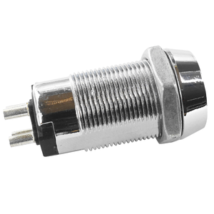 Interrupteur à clé sécurisé en alliage de zinc avec finition chromée 19MM avec 2 clés pour machines à sous et appareils de divertissement - Product Image 1