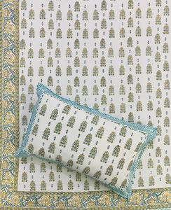 Housse de couette imprimée à blocage manuel de luxe 100% coton housse Queen Size 3 pièces ensemble housse de couette - Product Image 3