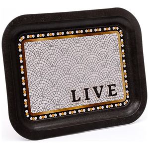 Bandeja metálica rectangular de 233x307mm Patrón mosaico geométrico - Product Image 1