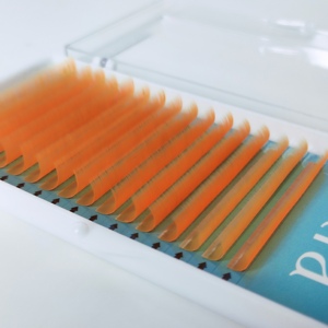 Vietnam-Made Neon Orange 0,10 Mix 8-15mm Lash Shampoo Glowing Dark D Extensión de pestañas Extensiones de pestañas coloridas" - Product Image 3