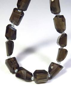 Cuentas de Cuarzo Ahumado Natural Facetadas, Hilo de 8 Pulgadas, Cuarzo Ahumado de 9-15 mm, Corte Nugget, Piedras Preciosas Sueltas para Collar - Product Image 5