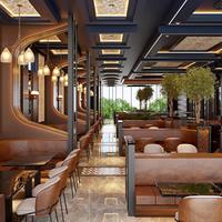 Arredamento per Ristoranti di Lusso: Divanetti Curvi a L in Pelle Personalizzati per Hotel, Caffè, Tavoli e Sedie, Lounge e Banquette