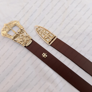 Ceinture en cuir de chevaliers médiévaux simples de taille personnalisée avec boucle en cuivre noir TT 2146 pour un style personnalisé - Product Image 5