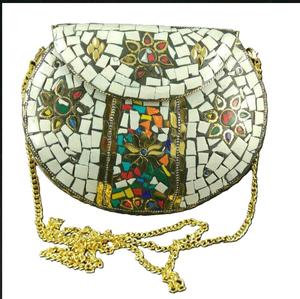 Bolsos de mano bordados para mujer, bolsos de mano con patrón Floral para mujer y niña, bolsos de mano de alta calidad de Color dorado y azul hechos a mano - Product Image 3